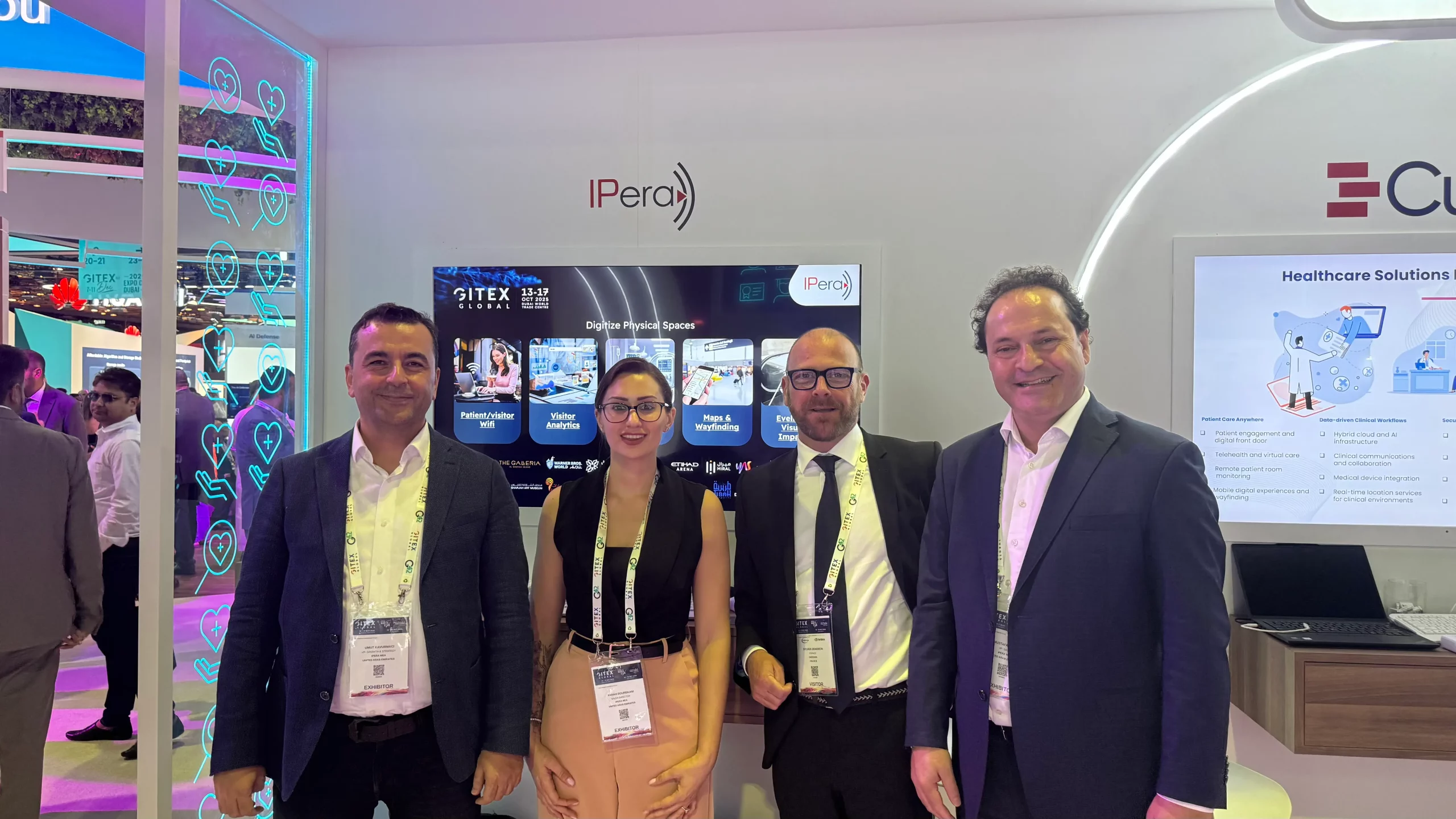 IPera and Okeenea booth at GITEX Global 2025 in Dubai, showcasing digital space solutions